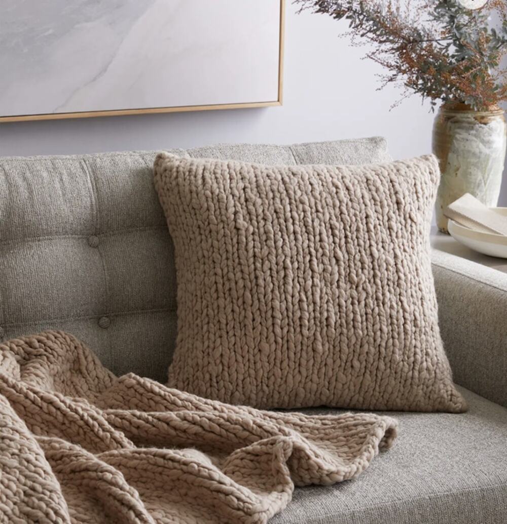 Quince Chunky Hand Knit Wool Pillow Cover 20x20 NWOT